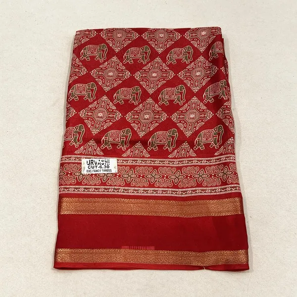 Red_Printed_Fancy_Silk_And_Polyster_Saree_For_Women
