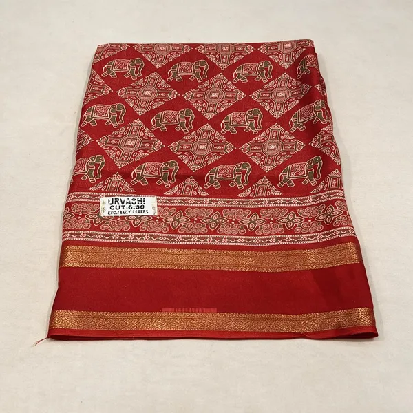 Red_Printed_Fancy_Silk_And_Polyster_Saree_For_Women
