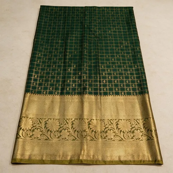 Green_Traditional_Zari_Border_Silk_And_Polyster_Saree_For_Women