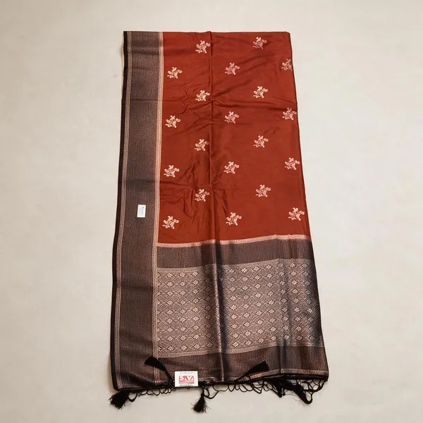 Rust_Traditional_Silk_And_Polyster_Saree_For_Women