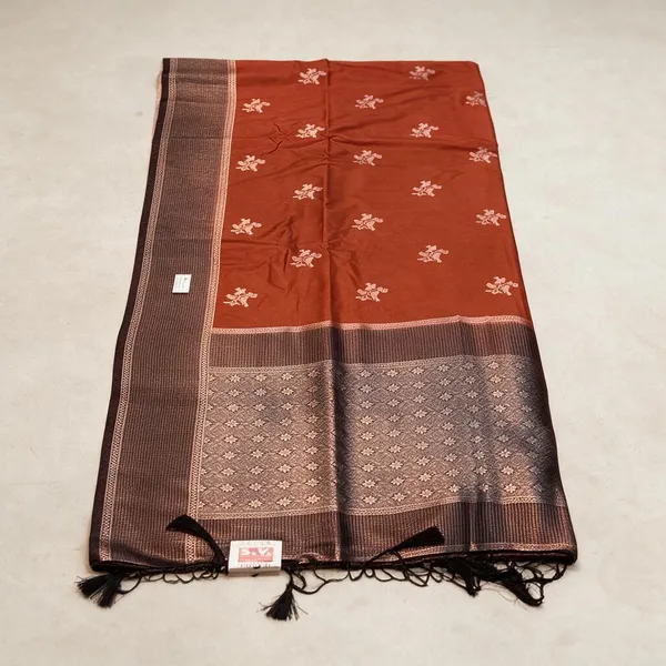 Rust_Traditional_Silk_And_Polyster_Saree_For_Women