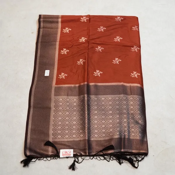 Rust_Traditional_Silk_And_Polyster_Saree_For_Women