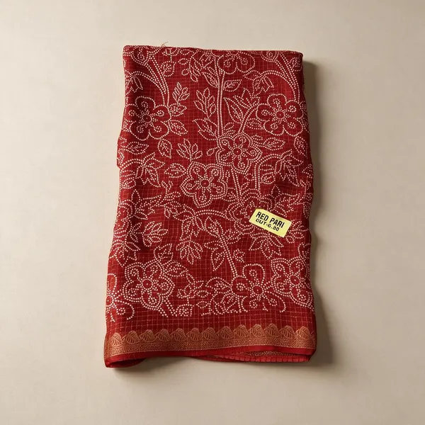 Red_Printed_Silk_And_Polyster_Saree_For_Women