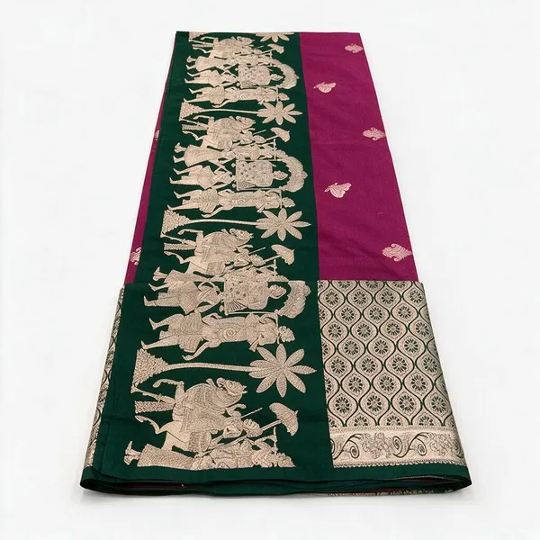Gold_Brocade_Traditional_Silk_And_Polyster_Saree_For_Women
