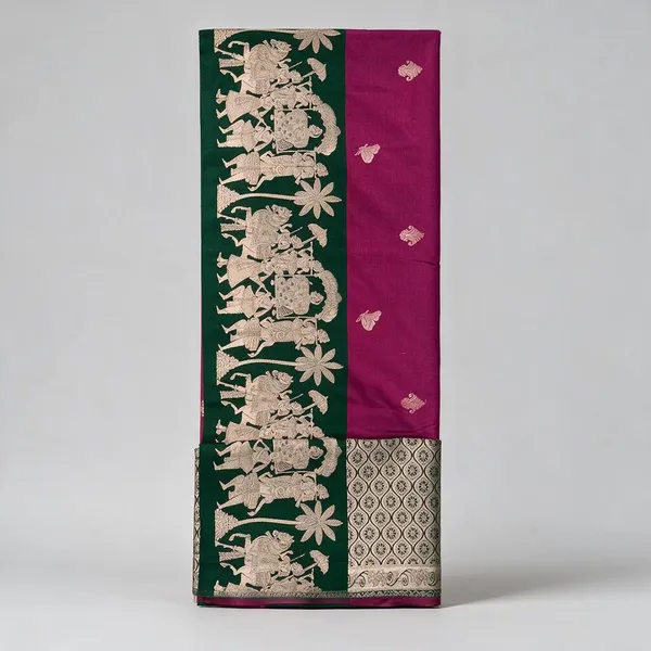 Green_And_Magenta_Traditional_Silk_And_Polyster_Saree_For_Women