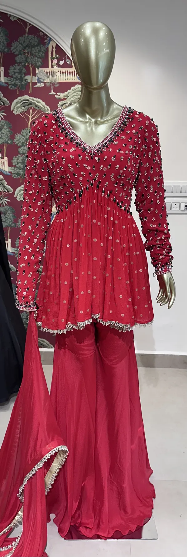 Pink_Georgette_Embellished_Sharara_Suit_Set_For_Women