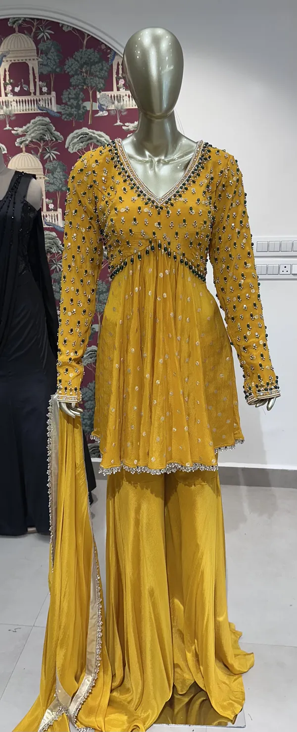 Yellow_Georgette_Embellished_Anarkali_Suit_Set_For_Women