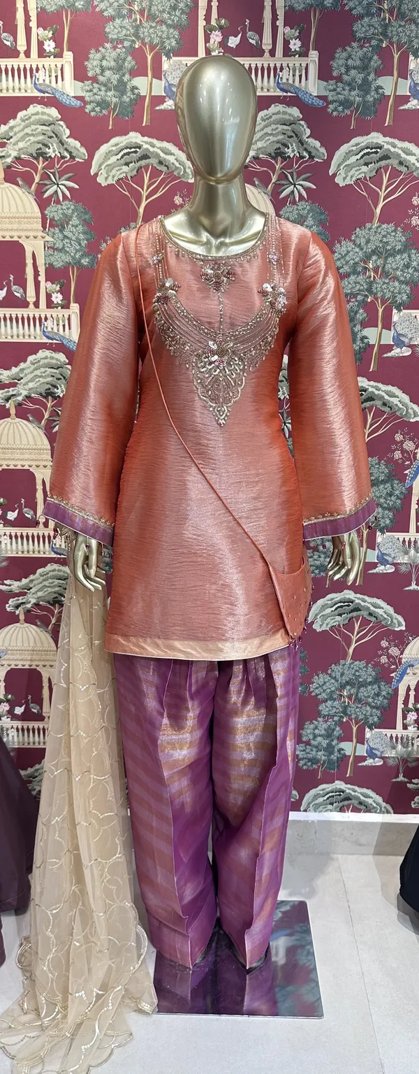 Pink_Tissue_Embellished_Kurta_Set_For_Women