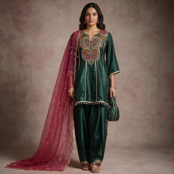 Green_Silk_Embroidered_Anarkali_Suit_Set_For_Women