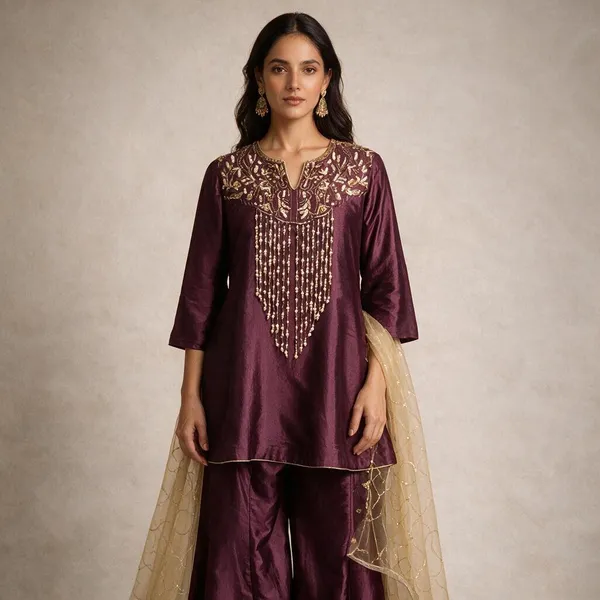 Purple_Silk_Embroidered_Straight_Kurta_Set_For_Women
