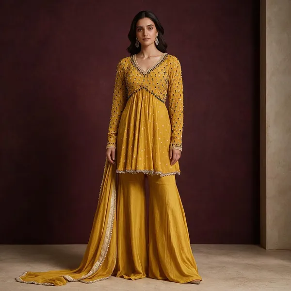 Yellow_Georgette_Embellished_Anarkali_Suit_Set_For_Women