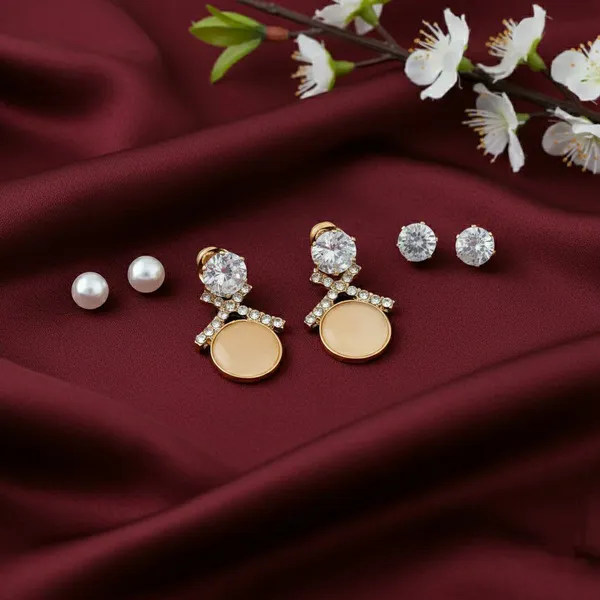 Gold-Toned_Pearl_And_Crystal_Earrings_Set_For_Women
