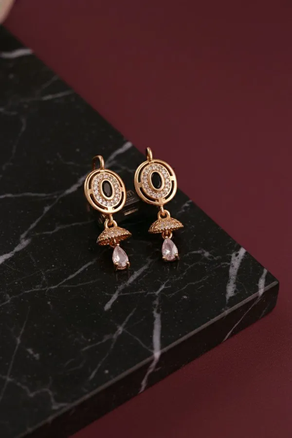 Gold_Tone_Circular_Drop_Earrings_for_Women
