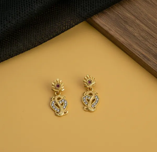 Gold_Tone_Floral_Drop_Earrings_for_Women