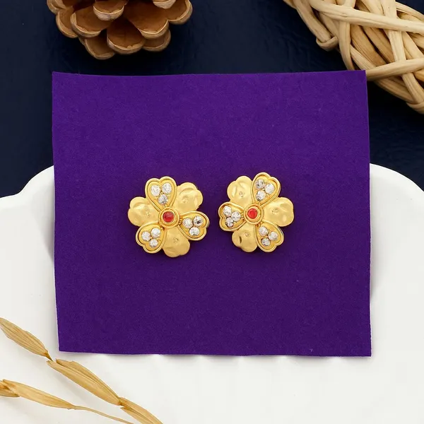Gold_Tone_Floral_Stud_Earrings_for_Women
