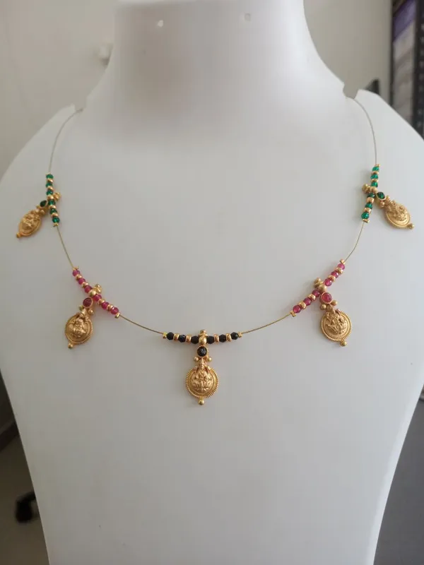 Gold_Tone_Beaded_Goddess_Pendant_Necklace_For_Women