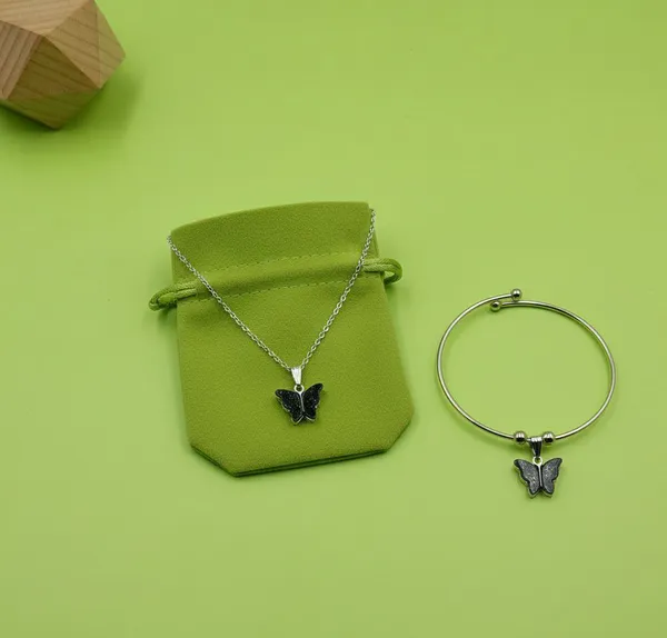 Silver_Butterfly_Necklace_And_Bracelet_Set_for_Women