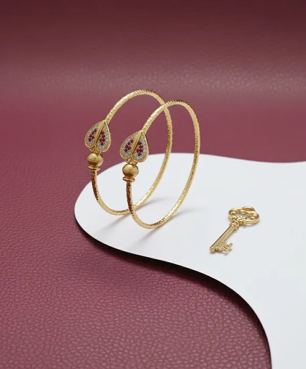Gold_Tone_Heart_Motif_Stone_Studded_Bangles_for_Women