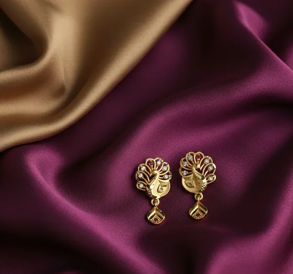 Gold_Tone_Peacock_Drop_Earrings_for_Women