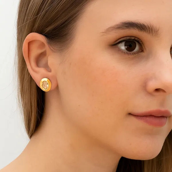 Gold_Tone_Round_Stud_Earrings_for_Women