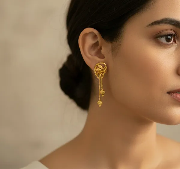 Gold_Tone_Chain_Drop_Earrings_for_Women