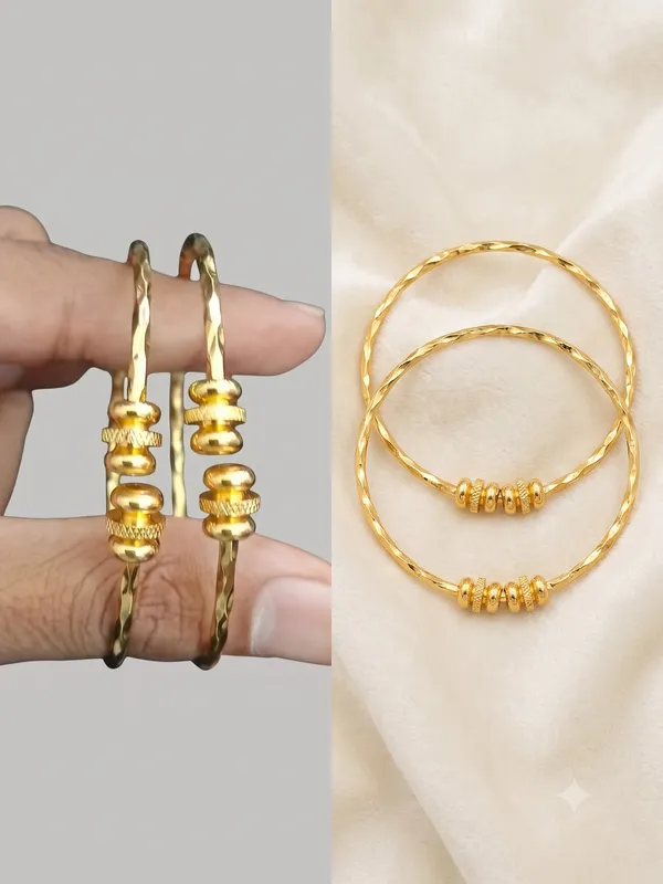 Gold_Tone_Textured_Beaded_Bangles_For_Women
