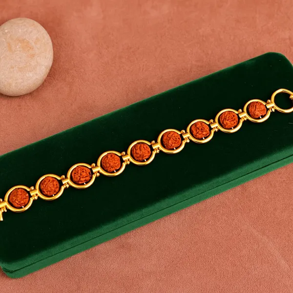 Rudraksha_Bead_Gold_Tone_Link_Bracelet