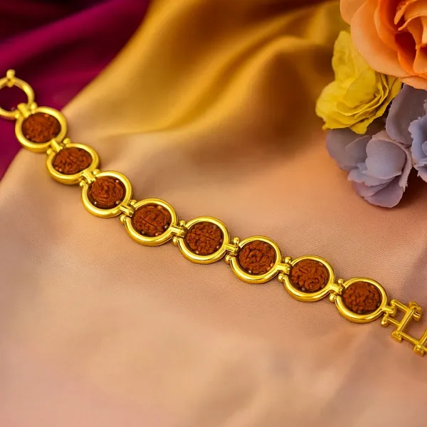 Rudraksha_Bead_Gold_Tone_Link_Bracelet