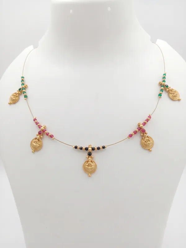 Gold_Tone_Beaded_Goddess_Pendant_Necklace_For_Women