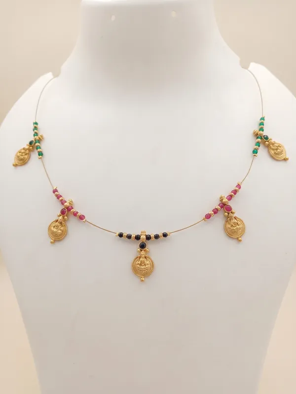 Gold_Tone_Beaded_Goddess_Pendant_Necklace_For_Women