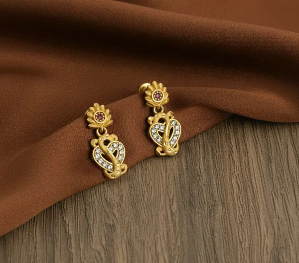 Gold_Tone_Floral_Drop_Earrings_for_Women