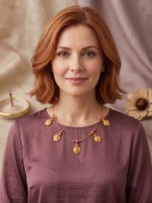 Gold_Tone_Red_Stone_Coin_Pendant_Necklace_for_Women