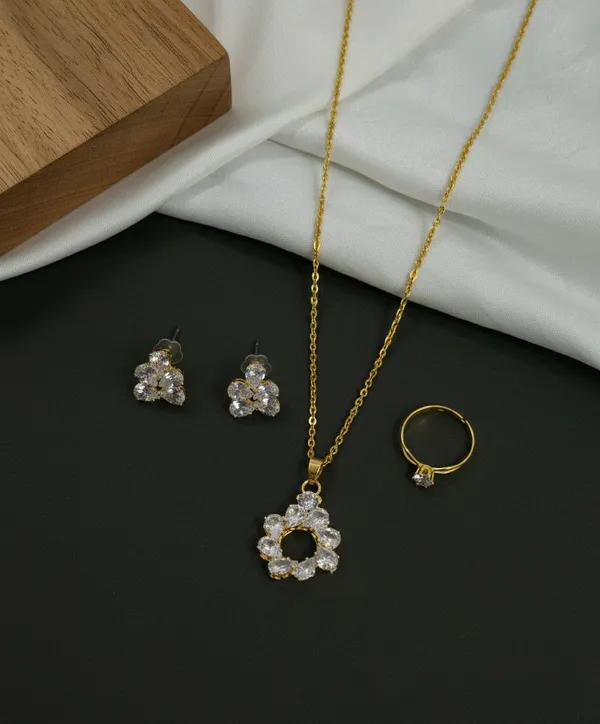 Gold-Tone_Crystal_Floral_Jewellery_Set_for_Women