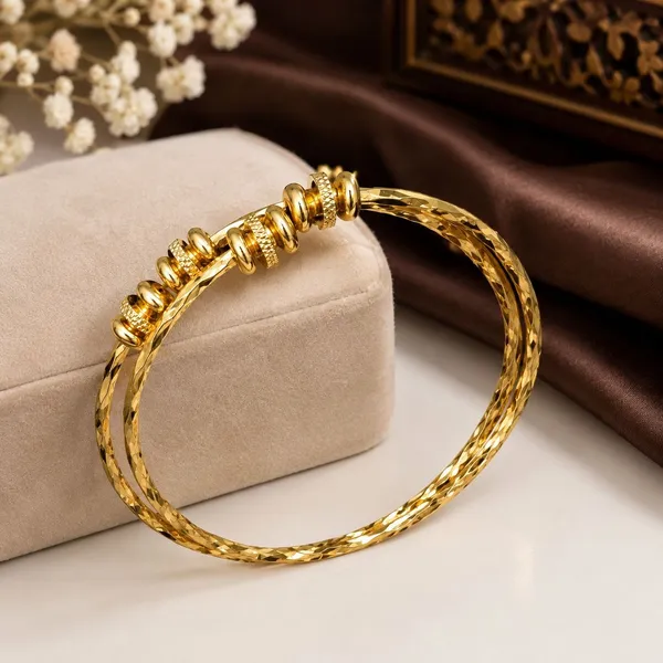Gold_Tone_Textured_Beaded_Bangles_For_Women