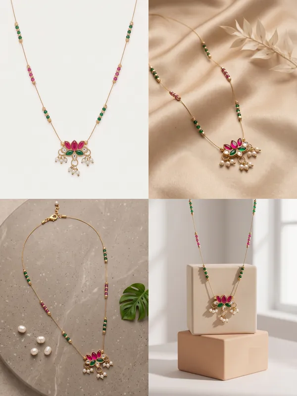 Gold_Tone_Multicolour_Beaded_Pendant_Necklace_for_Women