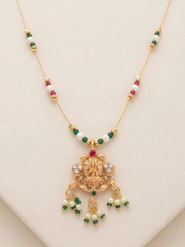 Gold_Tone_Beaded_Ganesha_Pendant_Necklace_For_Women