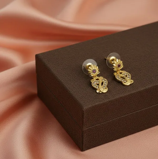 Gold_Tone_Floral_Drop_Earrings_for_Women