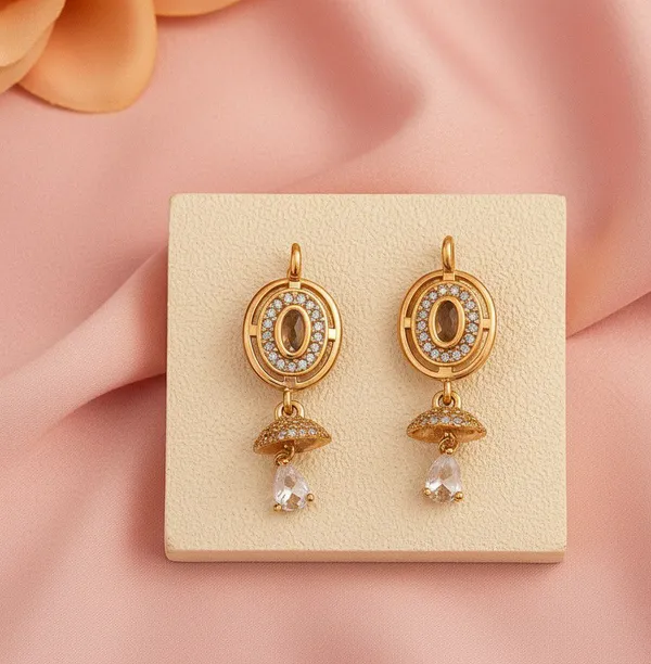 Gold_Tone_Circular_Drop_Earrings_for_Women