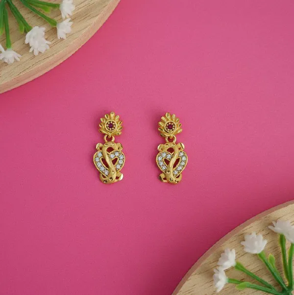 Gold_Tone_Floral_Drop_Earrings_for_Women
