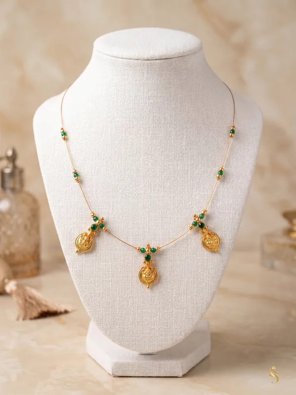 Gold-Tone_Green_Beaded_Temple_Necklace_for_Women