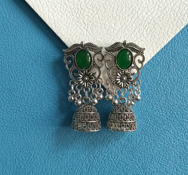 Green_Oxidised_Silver_Jhumka_Earrings_for_Women