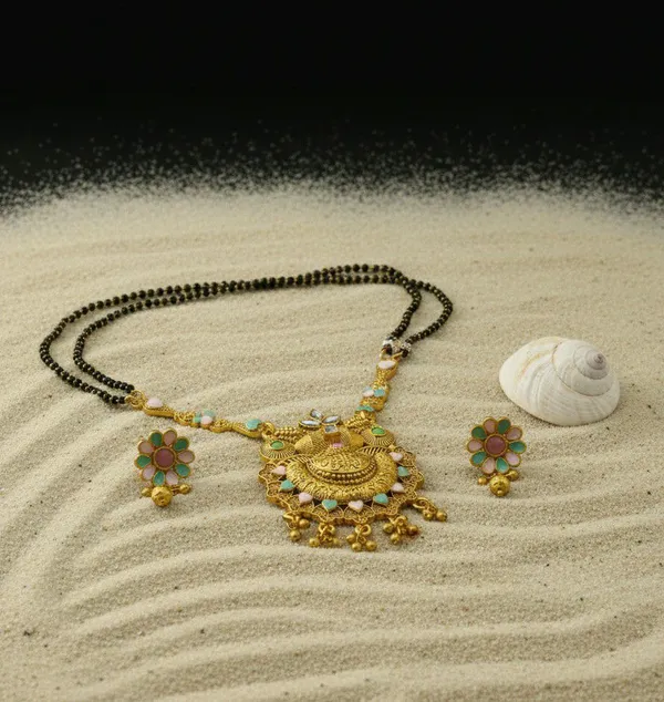 Gold_Tone_Green_Stone_Pendant_Necklace_Set_for_Women