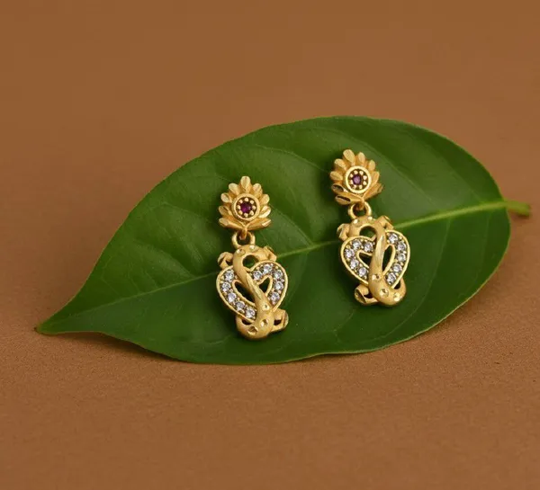 Gold_Tone_Floral_Drop_Earrings_for_Women