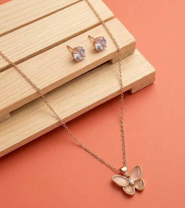 Rose_Gold_Butterfly_Necklace_And_Earrings_Set_for_Women