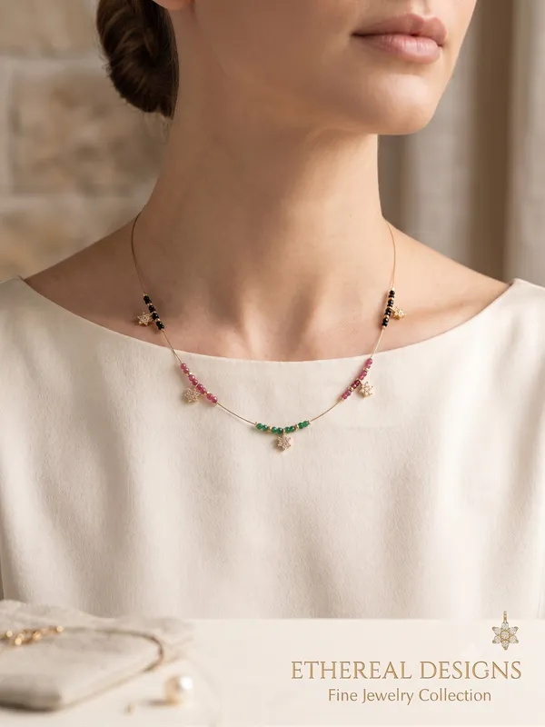 Multicolour_Beaded_Floral_Pendant_Necklace_for_Women