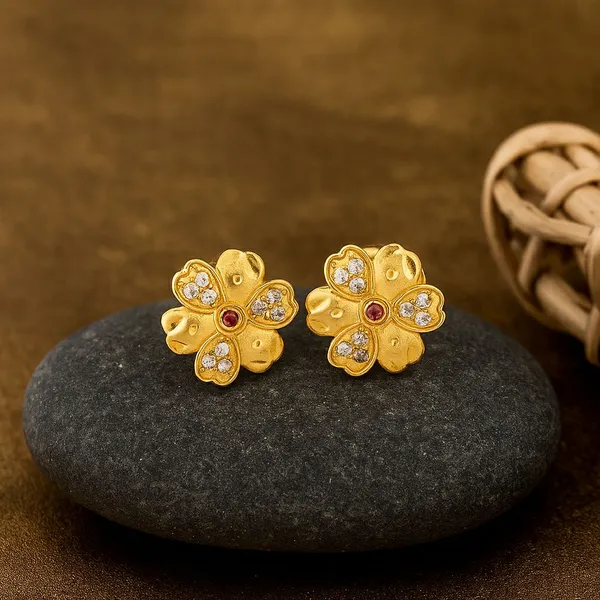 Gold_Tone_Floral_Stud_Earrings_for_Women