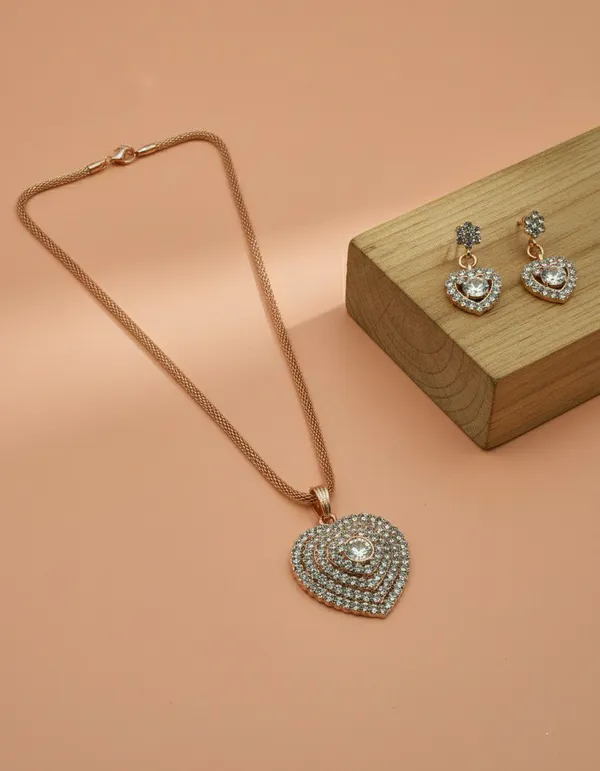 Gold-Tone_Heart_Pendant_Necklace_And_Earrings_Set