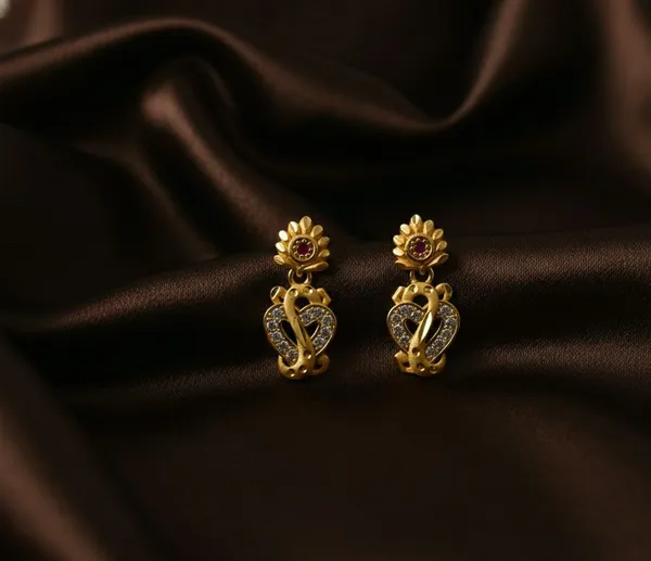 Gold_Tone_Floral_Drop_Earrings_for_Women