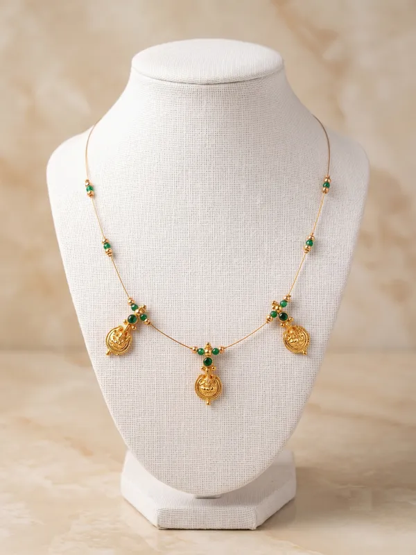 Gold-Tone_Green_Beaded_Temple_Necklace_for_Women