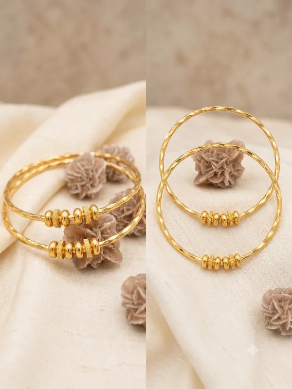 Gold_Tone_Textured_Beaded_Bangles_For_Women